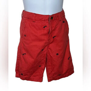 Gymboree boys red embroidered skateboard burger chino shorts sz 12